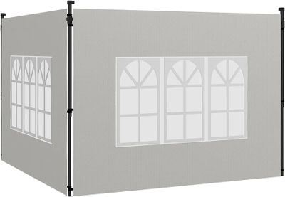 une tente pliante blanche avec des fenêtres, sur fond blanc