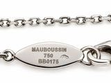 a close up of a chain with a tag on it