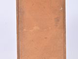 a small wooden cabinet with a clock on top of it