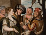 an image of a painting of a group of men and women