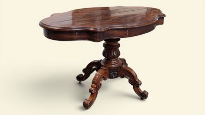 une image d'une petite table avec un plateau en bois