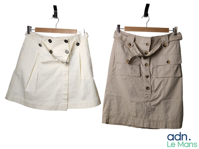 Lot composé de 2 jupes BURBERRY comprenant : une jupe portef…