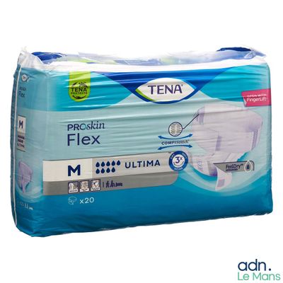 La boîte de sous-vêtements Tena Flex est présentée sur un fond blanc.