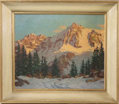 Attribuée à Étienne ALBRIEUX (1891-1962) Paysage crépusculai… - Photo 1