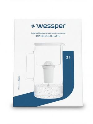 Carafe à eau Wesper avec filtre, blanche