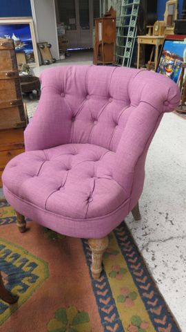 Fauteuil tissus mauve