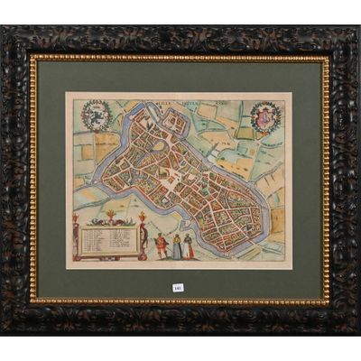 une carte encadrée de la ville de Londres dans un cadre en bois