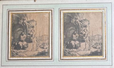 two pictures of a man and a woman sitting on a bench