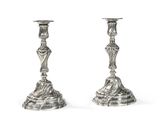 pair of antique silver candlesticks