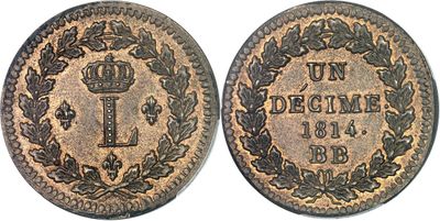 a coin with a crown on it and a wreath around it
