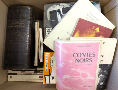 a box full of books that are sitting on a table