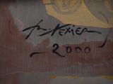 graffiti on the side of a train car with writing on it