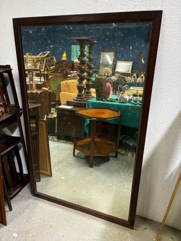 Miroir rectangulaire cadre bois glace biseauté. 150 x 95,5 cm