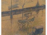 l'image d'une peinture représentant un pont au-dessus d'une étendue d'eau