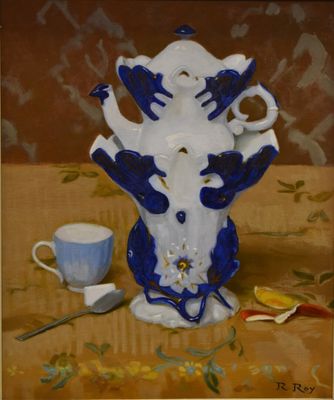 ROY (Roger) "La tisanière bleue" 1972, hsi, sbd, 46x38