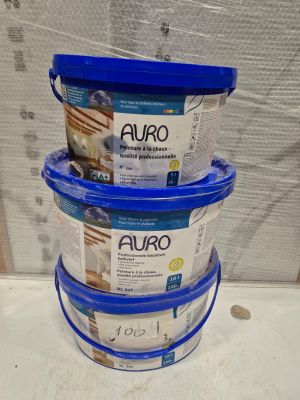 Lot de 3 seaux AURO 10L, peinture à la chaux qualité profess…