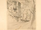 une photo représentant un dessin d'une rue dans une ville