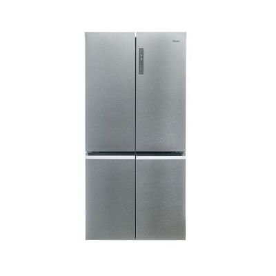 a picture of a stainless steel refrigerator against a white background