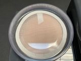 a close up of a plate on a scale on a table