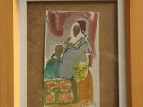 a picture of a painting of a woman with a child