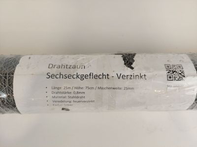 the roll of netting is wrapped in plastic and ready to be used