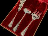silverware in a red velvet box with a red velvet lining