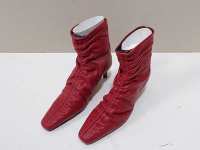 BIMBA Y LOLA - Taille 37 - Bottines en cuir plissé coloris r…