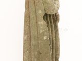 statue of a man in a cloak on a white background