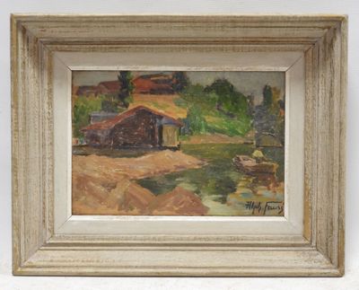 a picture of a painting on the wall of a house