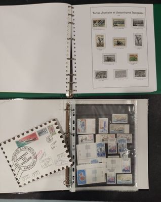 a binder with stamps on it sitting on a table