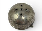 silver plated incense holder with four holes on the top of the lid