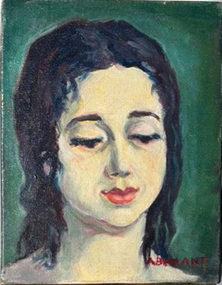 tableau représentant le visage d'une femme aux yeux fermés