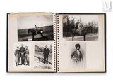 a book with pictures of people and horses in it