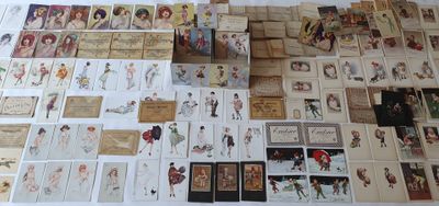 a lot of cards on the table with pictures on them