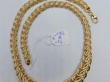a gold plated chain with a clasp on a white background