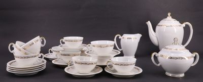 LIMOGES France SER Partie de service à thé en porcelaine bla…