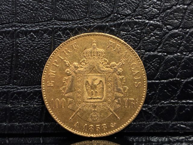Pièce de monnaie en or à valeur faciale de 100 francs 1858A. poid...