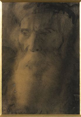 a painting of a man with a beard in a gold frame