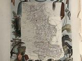 an old book with a map of the country of france on it