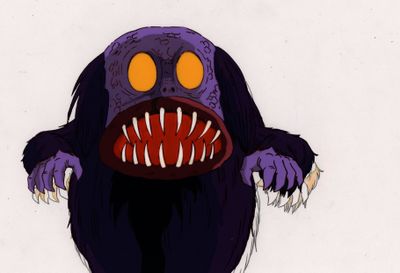 an image of a cartoon monster with a big mouth and sharp teeth