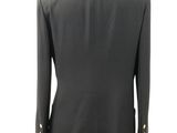 a black jacket with gold buttons on a mannequin mannequin
