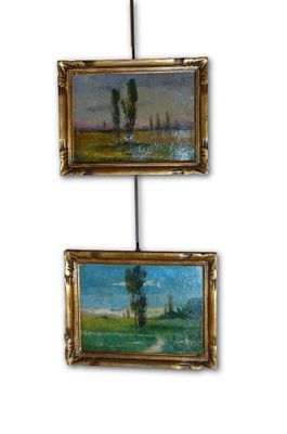 Casimir RAYMOND, paire de petites huiles sur panneaux représ…