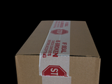 a box with a stop sign on it on a black background