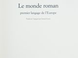 the cover of the book le monde roman, with a picture of a man in a suit and tie