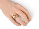 an image of a woman ' s hand with a gold ring on it
