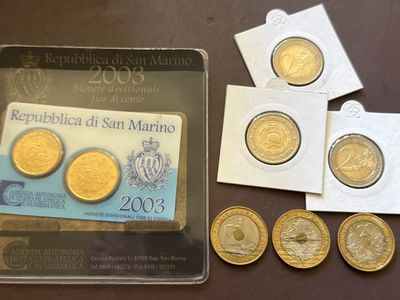 Set d'euro San Marino "Fleurs de coin" et autres