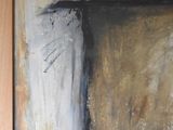 a painting on the wall of a room with a window