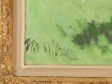 an image of a painting of a horse in a green field