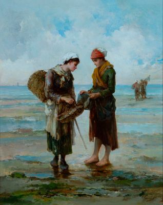 Henri Adolphe Louis LAURENT (1830 - ?), Les ramasseuses à ma… - Photo 1