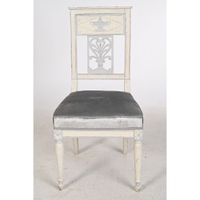 SUITE DE 8 CHAISES DE SALLE A MANGER DIRECTOIRE en bois rech… (photo 3)